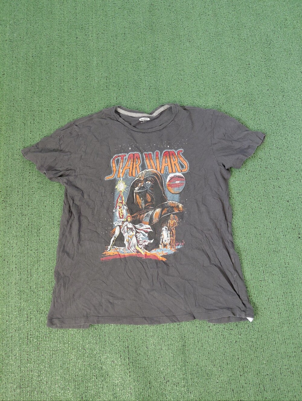 Old Navy Star Wars Retro Style Illustration Dark Gray T Shirt Sz Medium
